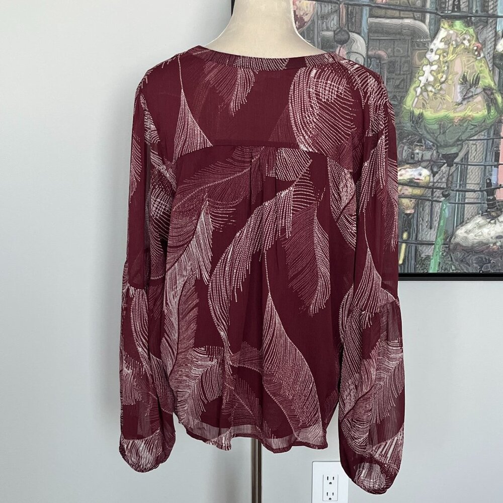 Haver & Blair Burgundy Peasant Blouse XL - Picture 4 of 6